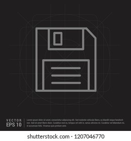 Floppy diskette icon - Black Creative Background - vector icon