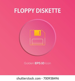 Floppy Diskette icon design on modern flat background