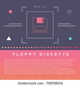 Floppy Diskette icon design on modern flat background