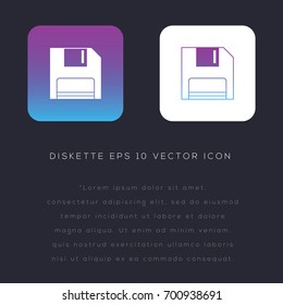 Floppy Diskette icon design on modern flat background