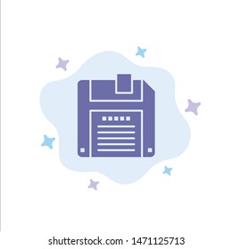 Floppy, Diskette, Save Blue Icon on Abstract Cloud Background. Vector Icon Template background