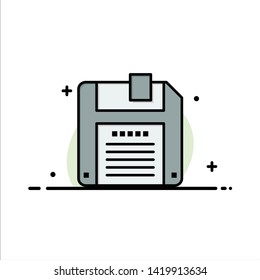 Floppy, Diskette, Save  Business Flat Line Filled Icon Vector Banner Template