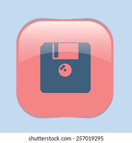 floppy, diskette. symbol store information document. computer floppy disk icon .
