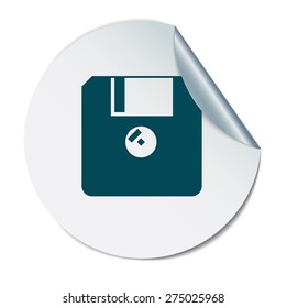 floppy, diskette. symbol store information document. computer floppy disk icon .