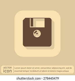 floppy, diskette. symbol store information document. computer floppy disk icon .