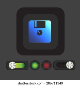 floppy, diskette. symbol store information document. computer floppy disk icon .