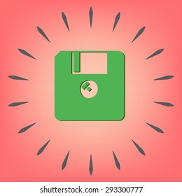 floppy, diskette. symbol store information document. computer floppy disk icon .