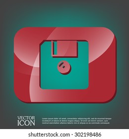 floppy, diskette. symbol store information document. computer floppy disk icon .