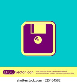 floppy, diskette. symbol store information document. computer floppy disk icon .