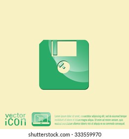 floppy, diskette. symbol store information document. computer floppy disk icon .