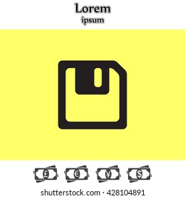 floppy, diskette. symbol store information document. computer floppy disk icon. vector icon