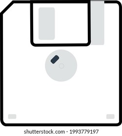 Floppy diskette vector use to indicate floppy disk digital storage.