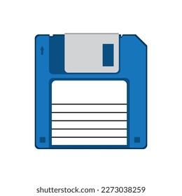Ilustración Floppy Disk.Vector aislada en fondo blanco.