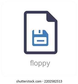 Floppy And Document icon concept