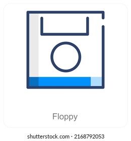 Floppy And Drive Icon Concept