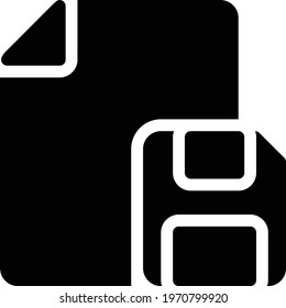 floppy file vector glyph flat icon