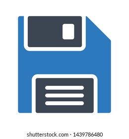 floppy glyph color vector icon