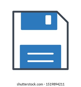 floppy glyph colour vector icon