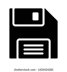 floppy glyph flat vector icon