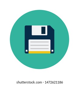 floppy glyph flat vector icon