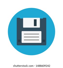 floppy glyph flat vector icon