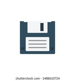 floppy glyph flat vector icon