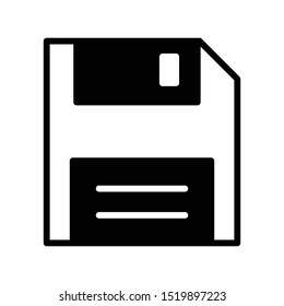 floppy glyph flat vector icon