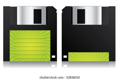 Floppy with green label