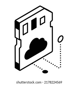A floppy hosting isometric icon download 

