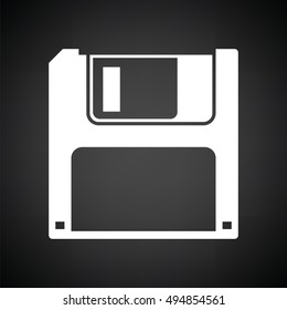 Floppy icon. Black background with white. Vector illustration.