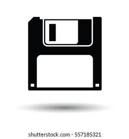 Floppy icon. Black background with white. Vector illustration.