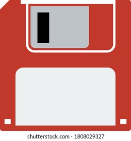 Ícone de disquete. Design de cores planas. Ilustração de vetor.