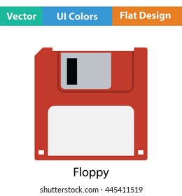 Floppy icon. Flat color design. Vector illustration.