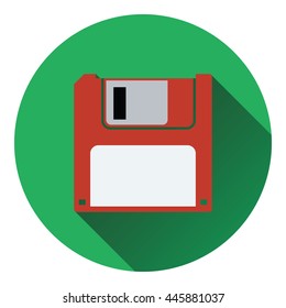 Floppy icon. Flat color design. Vector illustration.