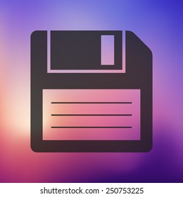 floppy icon on blurred background