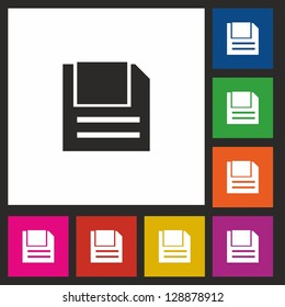Floppy, icon, vector, button
