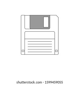Floppy isolated on white background. Vector illustration
