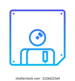 Diseño de iconos de degradado de línea de disquete