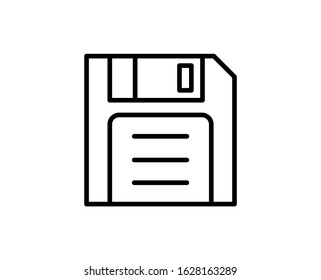 Floppy line icon. Vector symbol in trendy flat style on white background. Floppy sing for design.