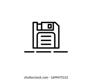 Floppy line icon. Vector symbol in trendy flat style on white background. Floppy sing for design.