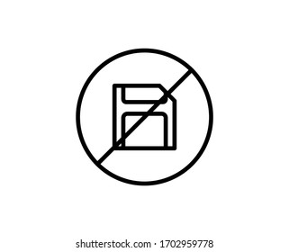 Floppy line icon. Vector symbol in trendy flat style on white background. Floppy sing for design.