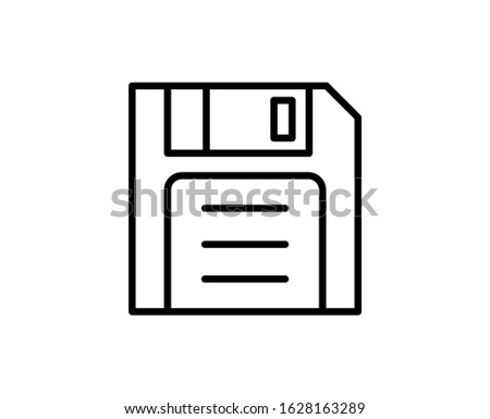 Floppy line icon. Vector symbol in trendy flat style on white background. Floppy sing for design.