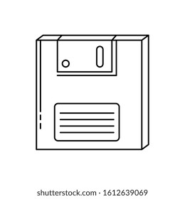 floppy of nineties retro line style icon vector illustration design