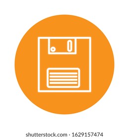 floppy nineties retro style isolated icon vector illustration design