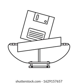floppy nineties retro style isolated icon vector illustration design