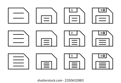 floppy set icon, floppy symbol collection. white background simple design. vector for apps and web.