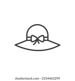 Floppy Sun Hat thin liner icon vector.
