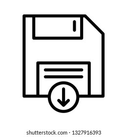 floppy upload line icon 