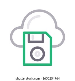 floppy vector color line icon 