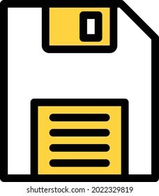 icono de línea de color de vector de disquete